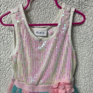 Place Pink and Multicolor Sequin Dress